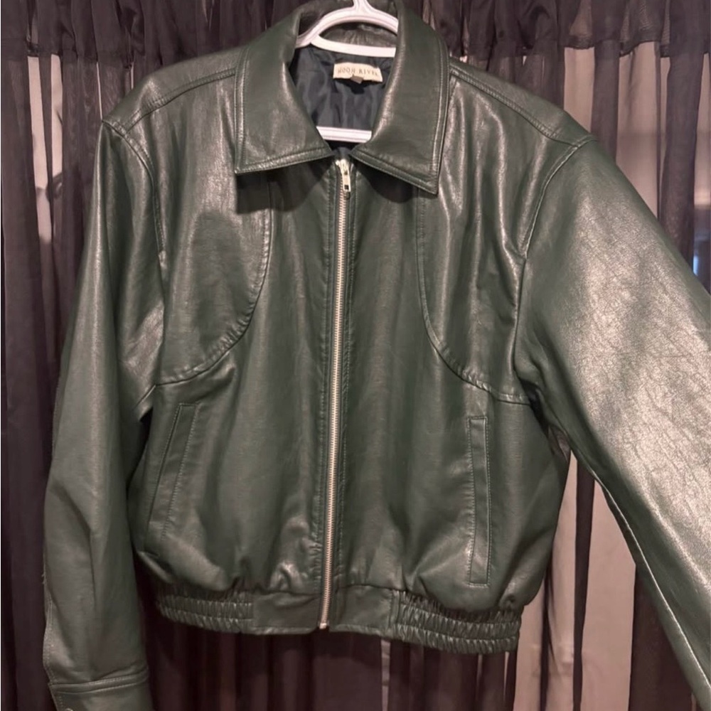 Moon River Green Bomber Jacket